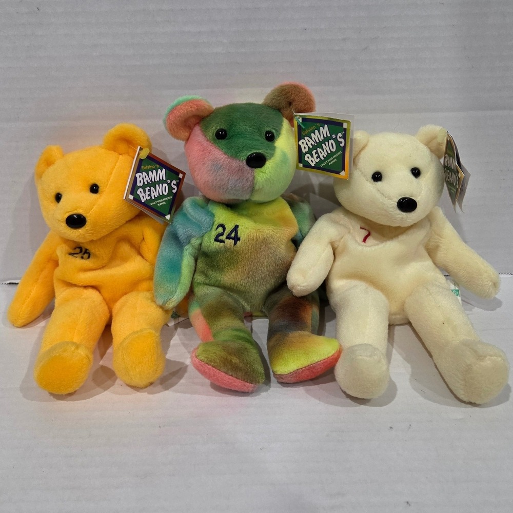 Salvino's Bamm Beano's MLB Bear Lot Ken Griffey Jr Jim Edmonds Ivan Rodriguez